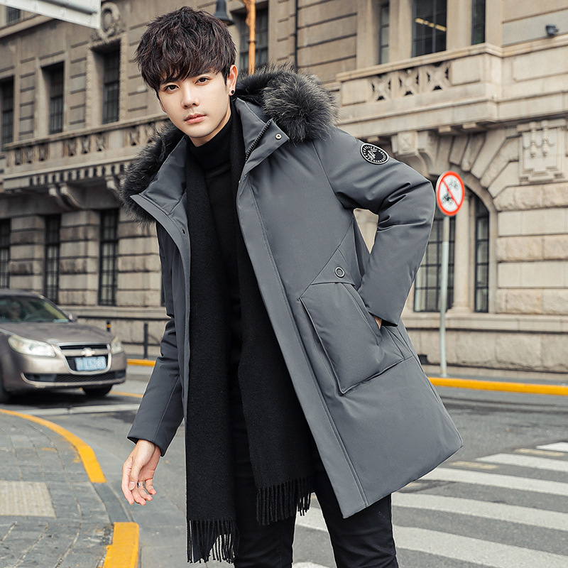 加厚极寒保暖羽绒服男中长款2024冬季新款男装90%白鸭绒商务外套
