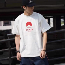 BEAMS JAPAN 20SS日系定番富士山印花红绳情侣短袖T恤男女INS潮