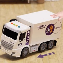 新款儿童快递车男孩大号玩具车厢式大货车运输车卡通模型卡车汽车