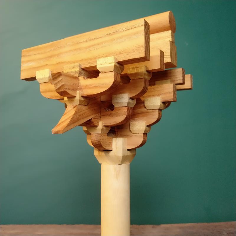 新款宋五铺作斗拱古建筑模型可拆卸文创斗栱摆件实木槐木厂家直销