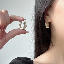 高级轻奢气法式复古水晶耳环女小众设计感质耳扣2024新款爆款耳饰
