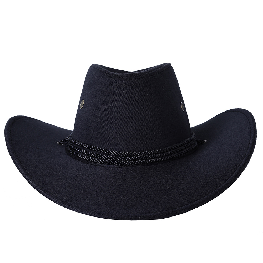 跨境国际美国西部牛仔帽麂皮绒户外遮阳帽男士骑马帽子大檐牛仔帽