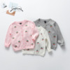 2022 girl Spring New products Korean Edition Western style Sweater Cardigan Fashionable soft baby Outside the ride Cherry sweater