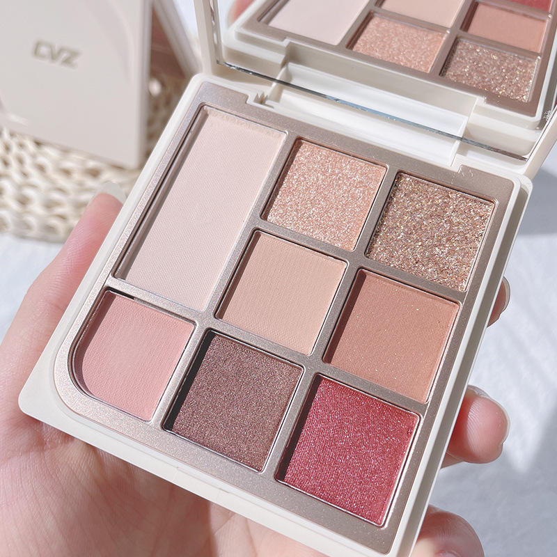 CVZ Milk Tea Eight Colors Eye Shadow Plate Earth Color Matte Shimmer Ins Eye Shadow Repair Blush Highlight Multicolor Eye Shadow Plate