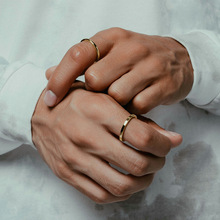 新款轻奢小众ins三生三世钛钢戒指防掉色光面指环素圈不锈钢戒指