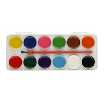 16色方盒半干水彩颜料  水塑盒半干水彩画练习美术颜料套装
