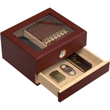 木制雪茄盒雪茄收纳盒雪茄存储盒透明式雪茄收藏盒雪茄保湿盒