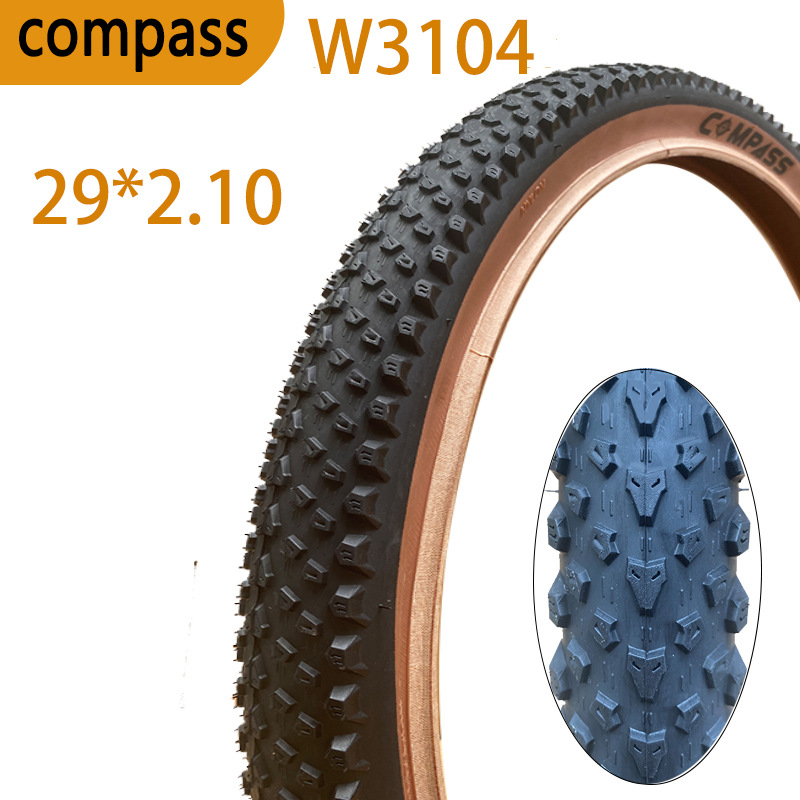 批发万达compass自行车轮胎w3104山地车外胎29*2.10寸咖啡黄边胎