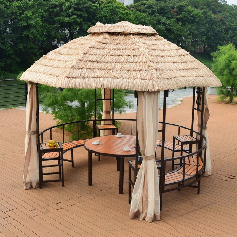 户外凉亭庭院农家乐茅草屋稻草棚亭子景区农庄仿真毛草