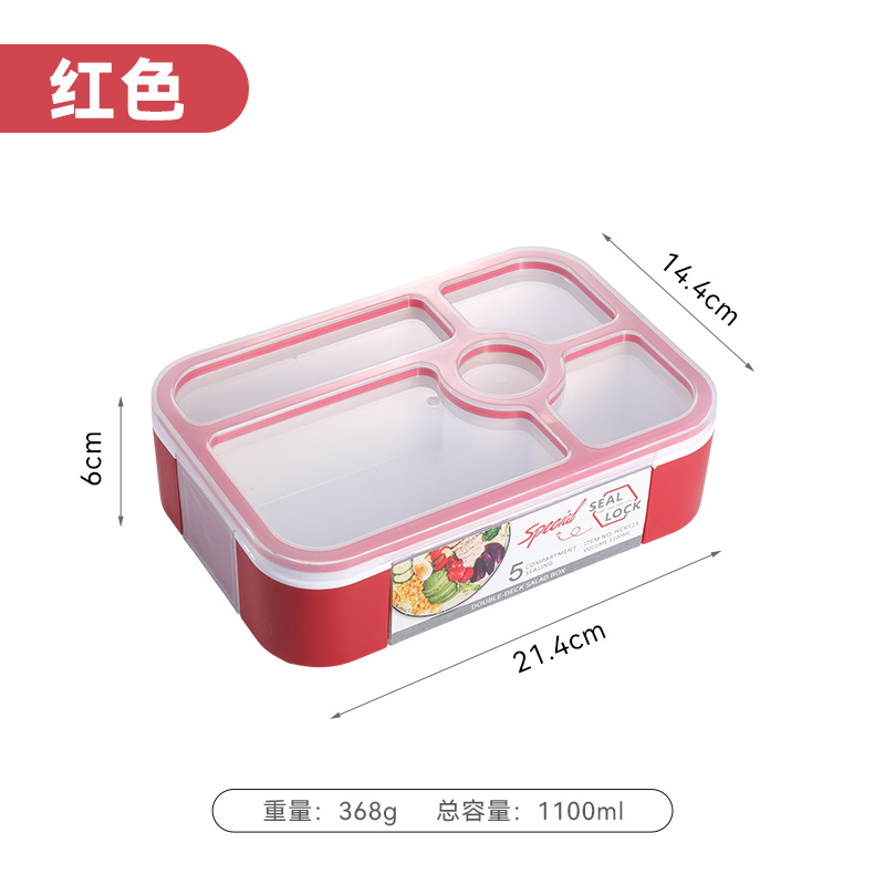 Large Capacity Airtight Salad Lunch Box Compartment Lunch Box Heated Lunch Box with Lid Office Worker Portable Lunch Box