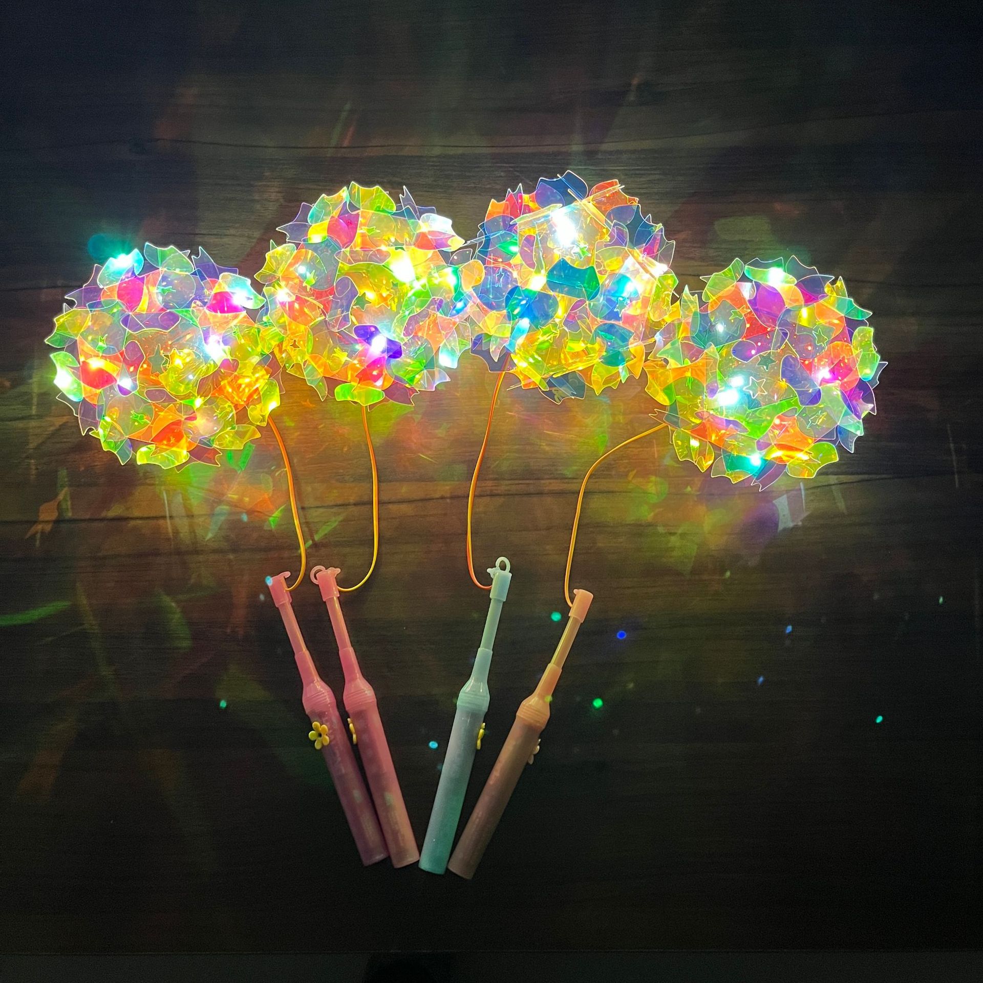 中秋节灯笼diy手工制作花灯镭射炫彩发光灯笼网红花灯儿童小夜灯