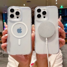 瓦楞硅胶软壳适用iPhone15promax手机壳14透明苹果13光栅12保护套