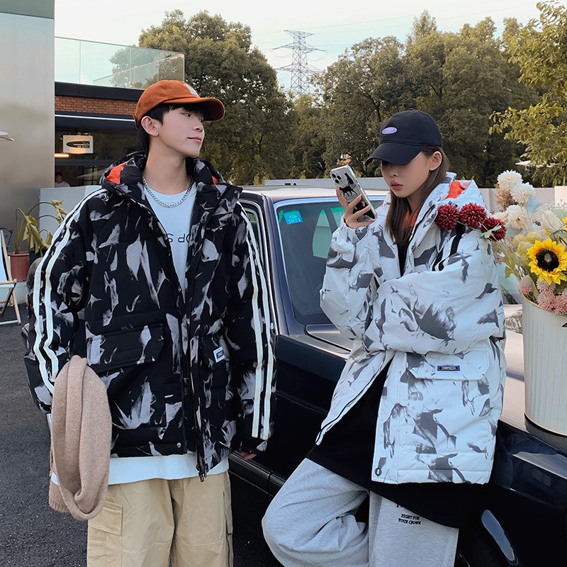 双面穿迷彩秋冬新款空军飞行员夹克男棒球服外套工装棉服一件代发