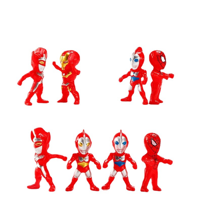 Ultraman Doll Mini Toy Steel Spider-Man Mini Version Kindergarten Teacher Reward Little Boy Little Girl