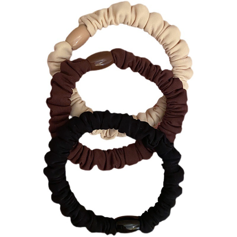 Korean Style High Elastic All-Match Black High Elastic Hair Band Personality Large Intestine Ring Tie Hair Ponytail Hair String Girl Rubber Band