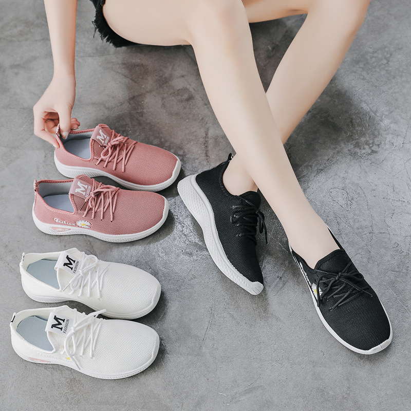 Spring and Summer New Little Daisy Women's Cloth Shoes Breathable Casual Shoes Female Sneaker Student Shoes Stall Supply Wholesale