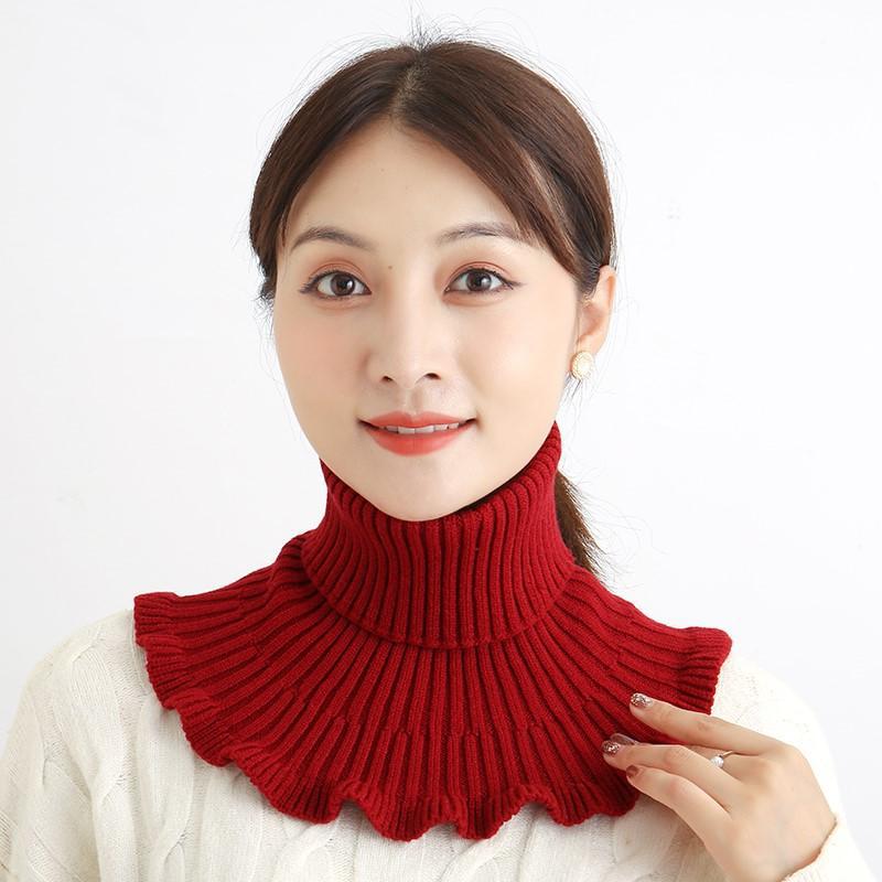 毛线领圈假领子女式围脖冬季百搭高领脖套配保暖领圈衣领毛线领套