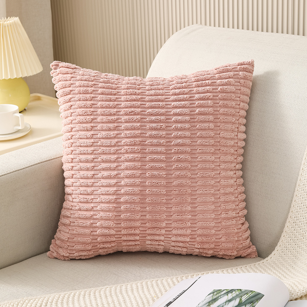 Amazon New Corduroy Pillow Cover Nordic Solid Color Simple Square Cushion Home Sofa Decorative Back Cushion Cover