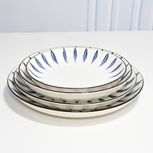 日式创意大盘子果盘家用陶瓷菜盘子碟子深盘日式盘子水果盘家用盘