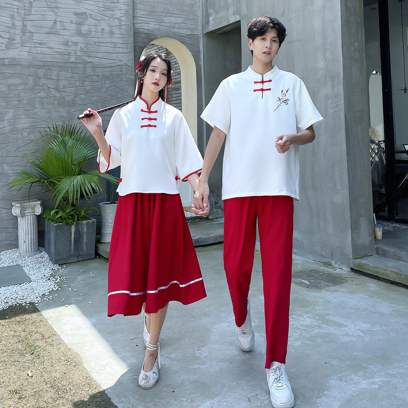 学生班服夏季汉服改良中国风舞台演出服比赛合唱高中生毕业照校服