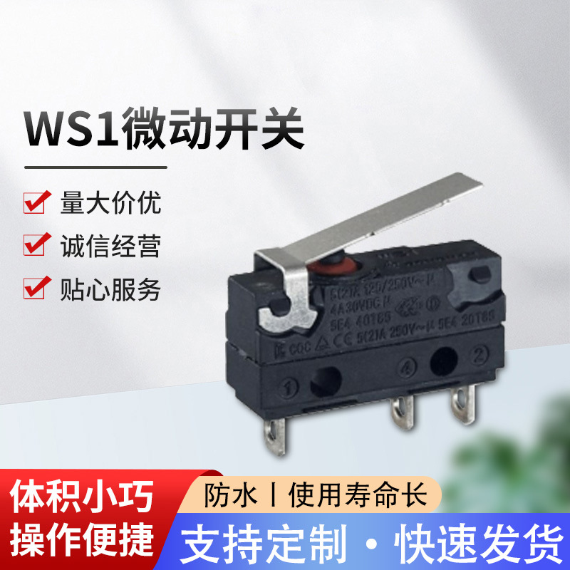 WS1杠杆式防水微型开关复银点大IP67防水开关转换式 行程开关