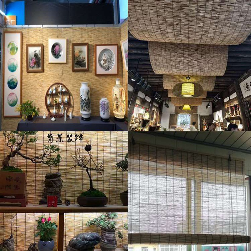 芦苇帘子卷帘墙面装饰吊顶遮阳竹帘隔断帘窗帘遮光复古禅意草帘子