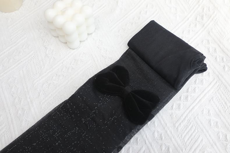 银丝大蝴蝶结女夏季新款外穿性感情调连裤袜爆款珠光黑丝打底袜