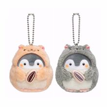 Animal Plush Doll Keychain Cute Cartoon Penguin Hamster跨境