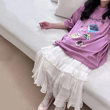 女童纱裙2024夏季波拉韩国童装小女孩仙气半身裙子白色长裙儿童