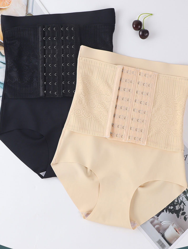 新款六排扣收腹裤女塑身提臀美体裤收腰塑形产后收腹内裤三角内裤