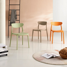 塑料椅子食堂餐厅椅工程靠背加厚创意北欧塑料椅子家用叠放客厅椅