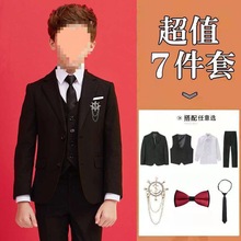 儿童西装套装男孩西服春秋钢琴演出服夏花童小主持人服装男童礼服