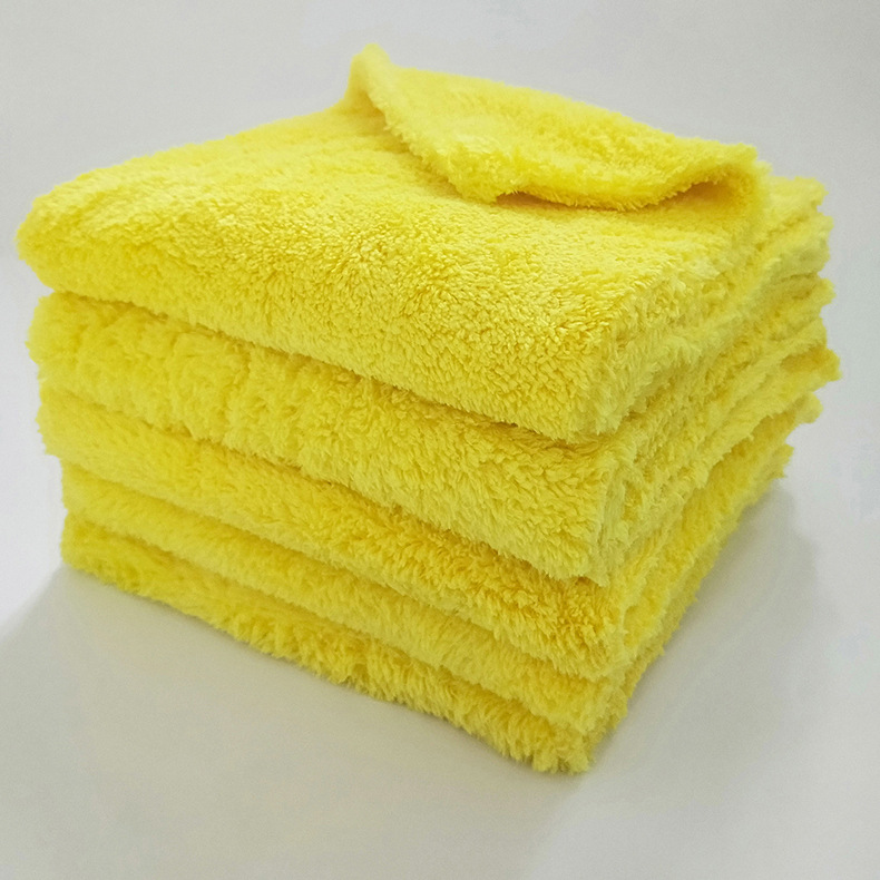 Car Wash Towel Ultrasonic Hot Coral Velvet Microfiber Thickened Absorbent Car Towel Cloth Car Cleaning Supplies