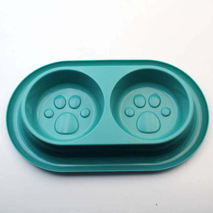 Pet Dog Double Bowl Cat Double Bowl Plastic Transparent Cat Tableware Dogs and Cats Plastic Dog Basin Cat Basin