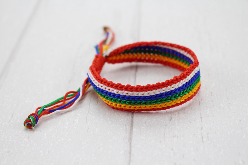 藏式五彩绳手链新款五色线手链玉线手工编织端午节手链地摊货源