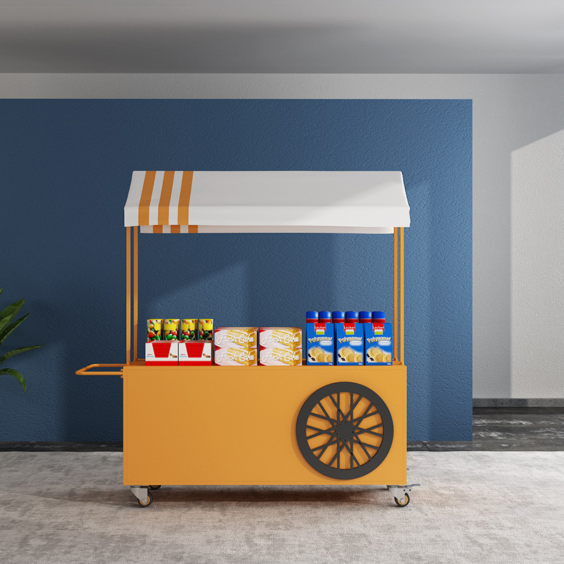 文创铁艺花车地摊车集市移动售货车小吃手推车商场户外摆摊位网红