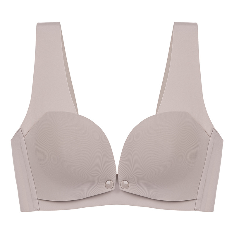 One-Piece Seamless Nursing Underwear Push up and Anti-Sagging Pregnant Women Bra Vest Front Buckle Thin Bra