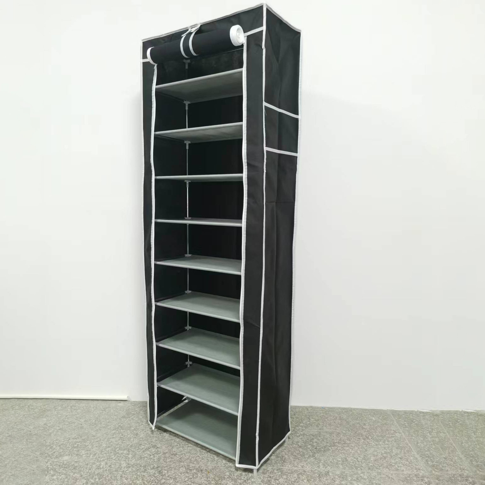 Exclusive for Cross-Border Supply Simple Shoe Cabinet Non-Woven Multi-Layer Steel Pipe Storage Dustproof Family Finishing Space-Saving Shoe Rack