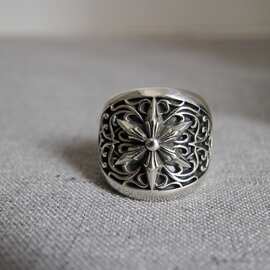 ch尅罗伈个性宽版六芒星纯银戒指男款霸气欧美潮人复古泰银戒指环