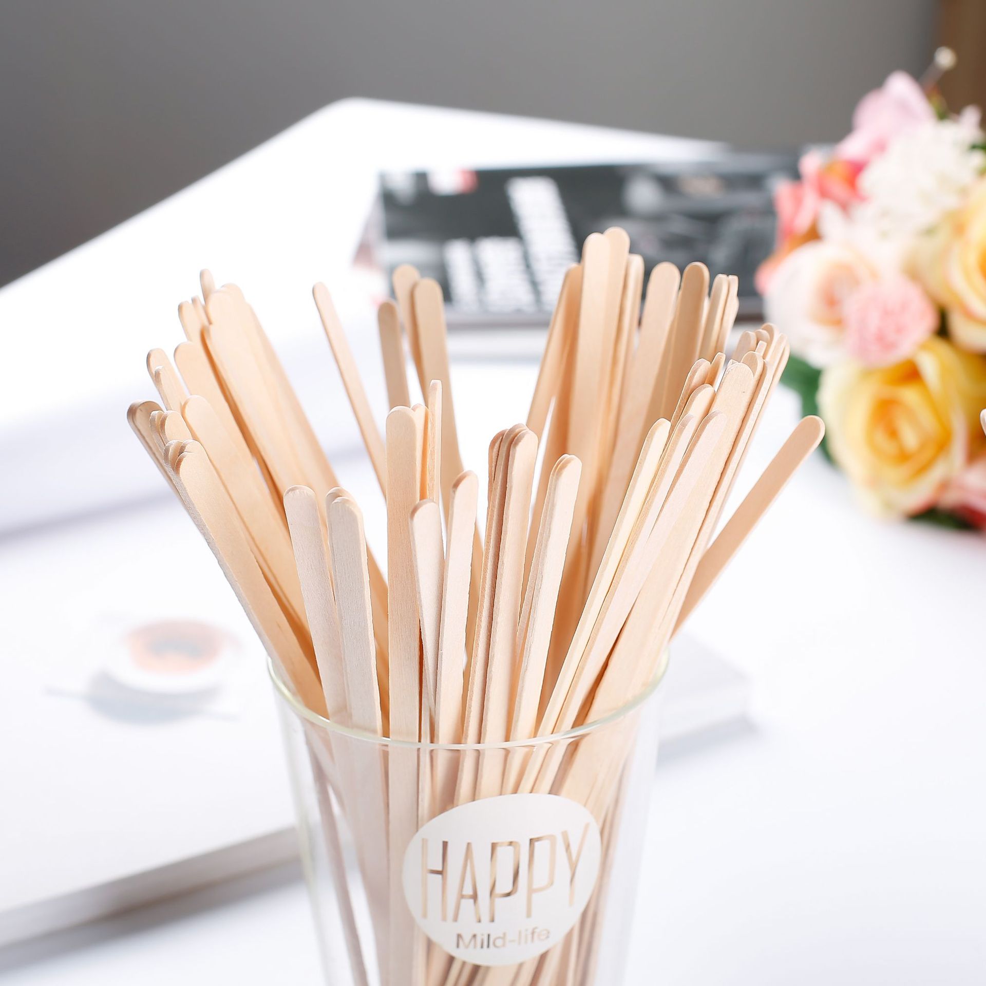 厂家推荐一次性桦木搅拌棒咖啡棒coffee stick裸装调酒棒190mm