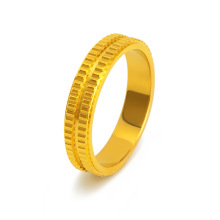 2022高级感设计简约齿轮纹理戒指钛钢不掉色镀18k金食指戒指环女