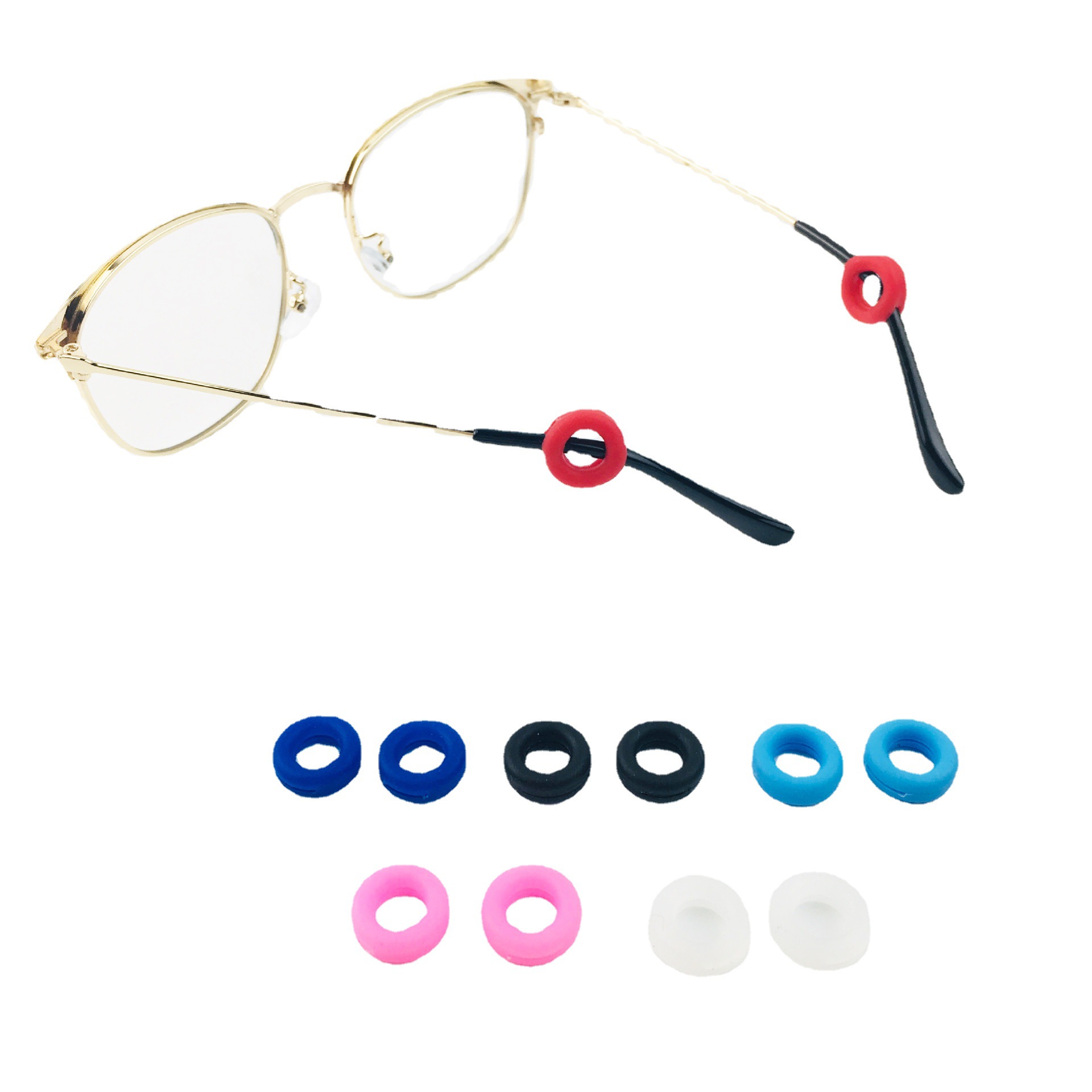 防过敏硅胶眼镜防滑套 眼镜防掉神器 固定防掉框架眼镜耳勾夹耳托