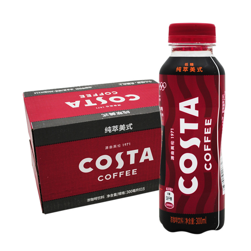 可口可乐 costa纯萃美式 即饮浓咖啡饮料300ml*14瓶 整箱