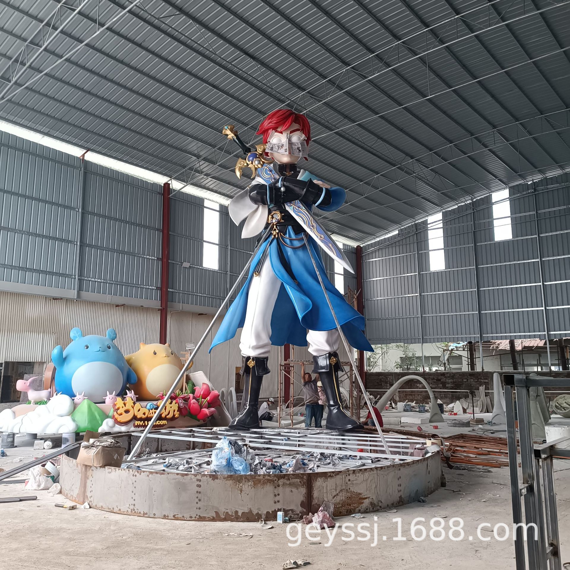 玻璃钢卡通ip雕塑形象人物落地摆件商业美陈雕像吉祥物动漫模型像