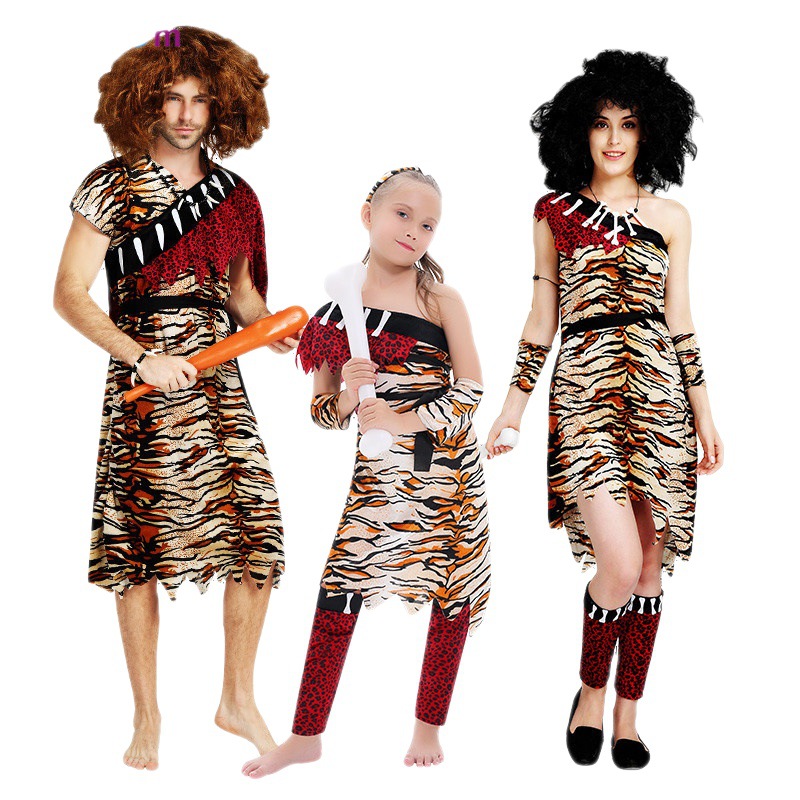万圣节嘉年华化妆舞会cosp情侣亲子棒槌野人土著人服装搞笑演出服