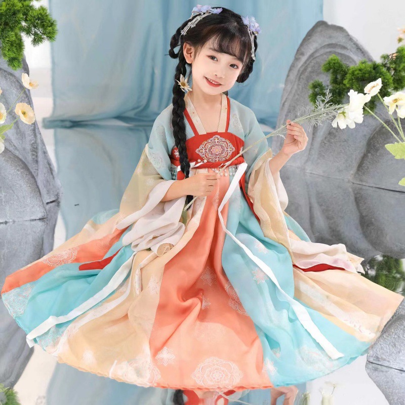 儿童汉服夏季仙女裙新款中国风古装古风小女孩唐装襦裙夏2022夏