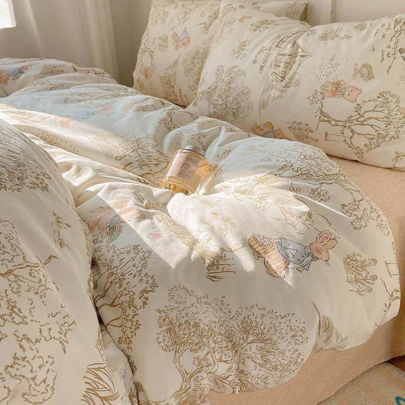 批发ins小清新碎花纯棉四件套全棉学生宿舍床上三件套被套床单笠4