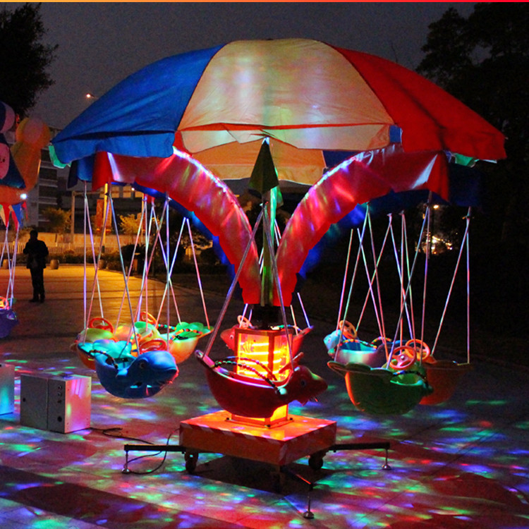 游乐新玩具儿童秋千飞鱼旋转秋千鱼小型赚钱12坐飞鱼厂家直销06