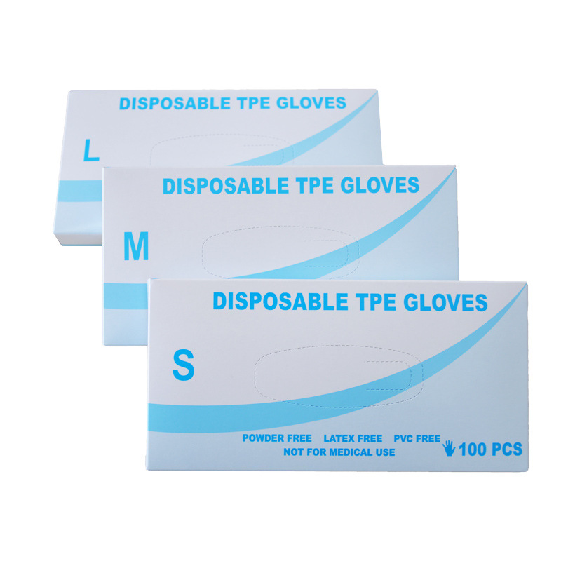 Disposable TPE Gloves Food Grade Thickened Gloves Protective Hairdressing Food Home Wholesale Supply New Packaging