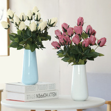 白色大号陶瓷花瓶水养玫瑰鲜花客厅插花摆件现代简约茶桌干花装饰